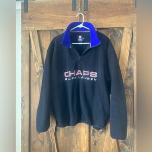 Vintage 90s Chaps Ralph Lauren Fleece 1/4 Zip Blue Red Streetwear Men’s Large